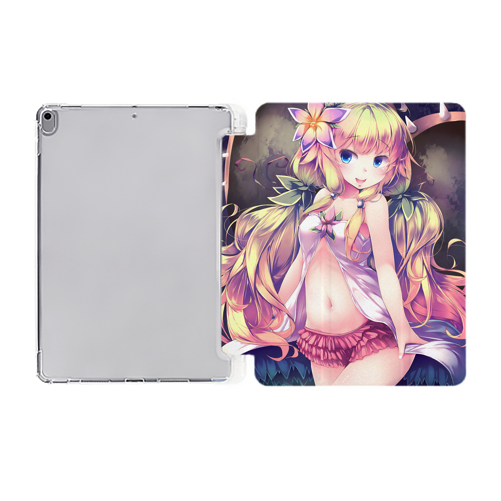 （画像用） 遊☆戯☆王 Yu-Gi-Oh! IPad ケース ペン収納付き 三つ折りスタンド PUレザー×シリコン 対応機種9.5/10.5/10.9インチ